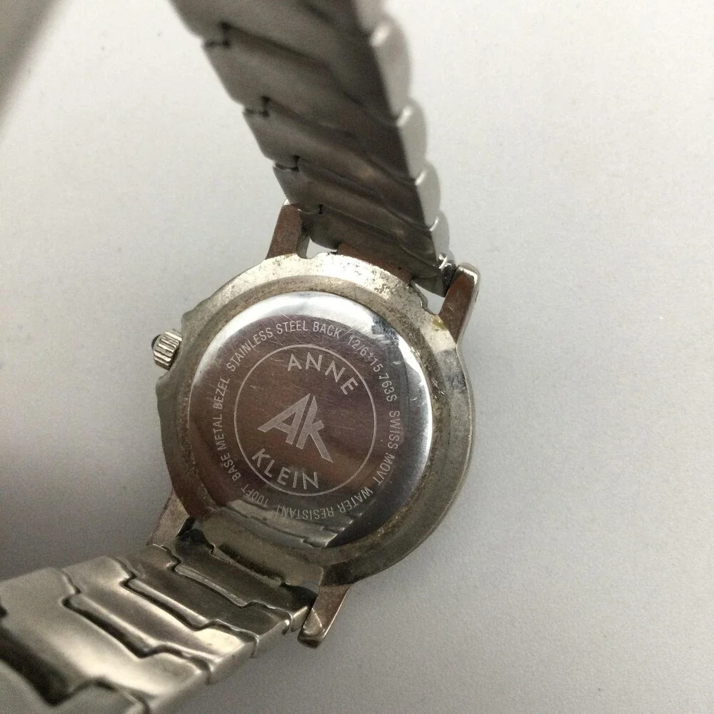 Anne Klein Swiss Womens Watch 27mm White Dial Red Bezel New Battery 6